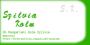 szilvia kolm business card